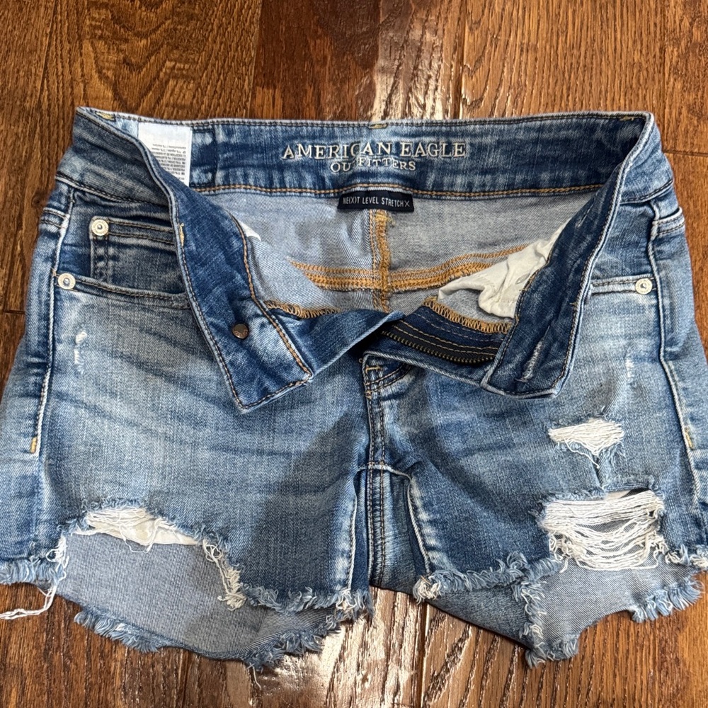 American Eagle Outfitters Distressed Blue Jean Shorts